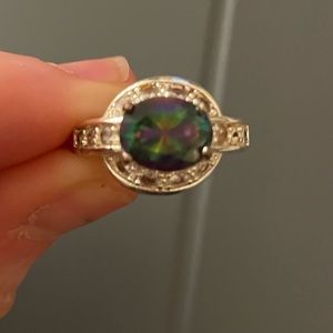 Silver and Mystic Topaz Ring